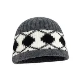 Вязаная шапка-ромб - серый