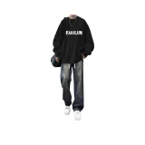 [Двухкомпонентный комплект] FKA Черный + Синий Джинсы