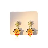 Асимметричные рождественские серьги-гвоздики 05