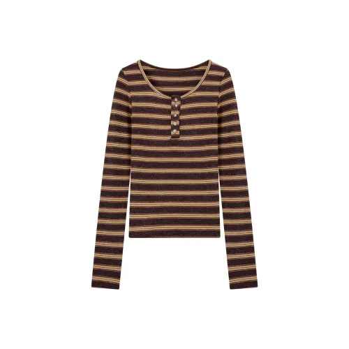 YINLEI Полосы Женские T-рубашки