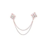 Брошь с крестом из белого циркона (золото)