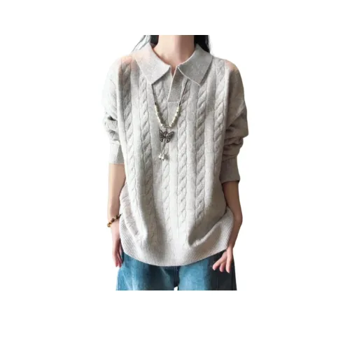 Langqing Утренний свет Абрикос Женский Трикотаж