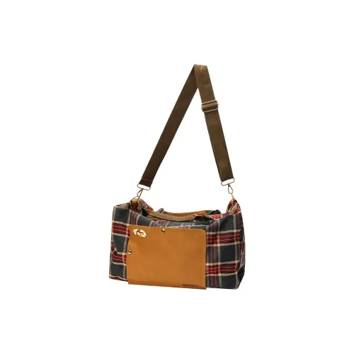 ELF SACK Холст Сумка через плечо Женская Клетка Красный