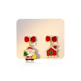 Асимметричные рождественские серьги-гвоздики 04