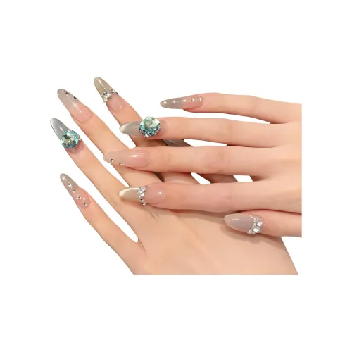 Fanze Стекло Перо Весенне-летний Минималистский стиль Премиум Осветляющий False Nail Овал Телесный Градиентный Flashing