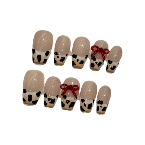 SHANGSHIQIN Urban Chic Стиль 3D Эффект Bowknot Pink Brightening Leopard Print 20mm Short LADDER Nude Gradient