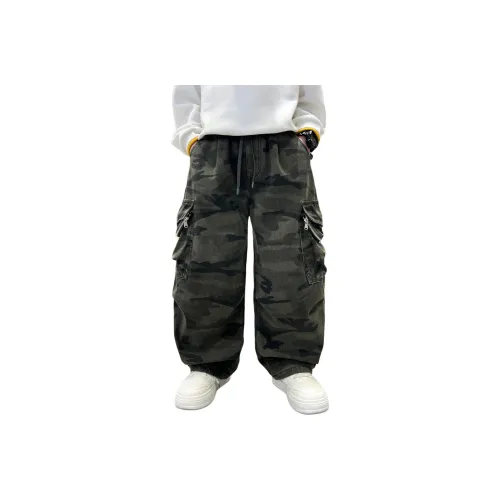 Yalu Зеленый с флисовой подкладкой SSXP2585 Школьный возраст Карго-брюки