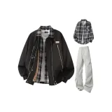 Чёрные + Светло-серые штаны + Чёрная рубашка