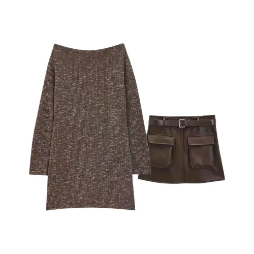 AIYIFU Кофе Женские Комплекты с Юбкой