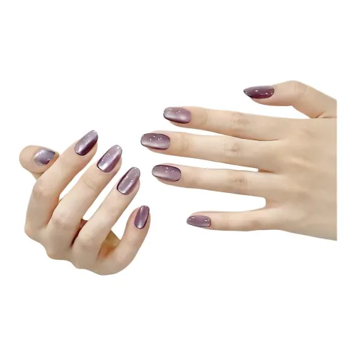 Fanze Ледяной Прозрачный Виноградный Фиолетовый False Nail Средний LADDER Фиолетовый Однотонный Кошачий Глаз 20 мм