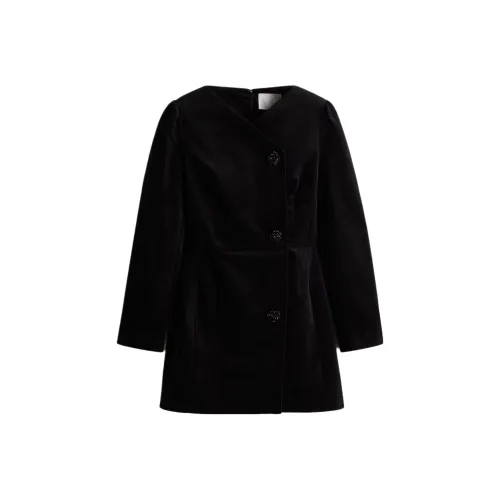 H M Черные Женские Длинные Платья с Длинными Рукавами