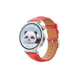 Классический ремень из телячьей кожи - красный [серебристая пряжка]