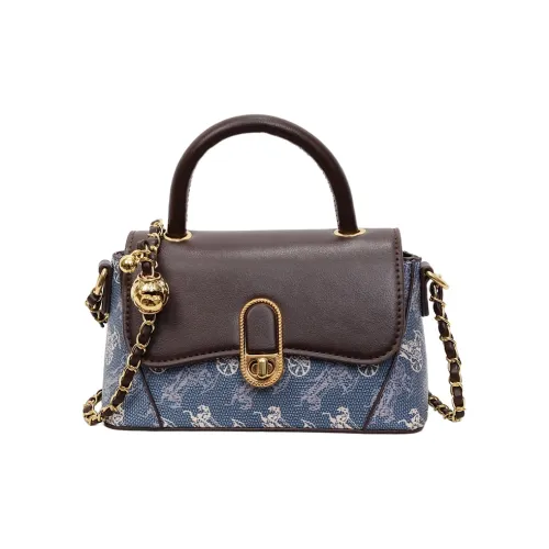 TOUTSEUL YOLO ПУ (полиуретан) Сумка через плечо Стандартная Женская Синяя с Кофейным