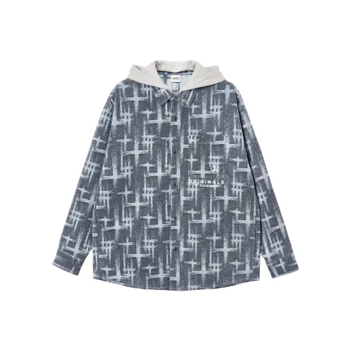 JACK JONES E40 Синий Серый Мужская Рубашка