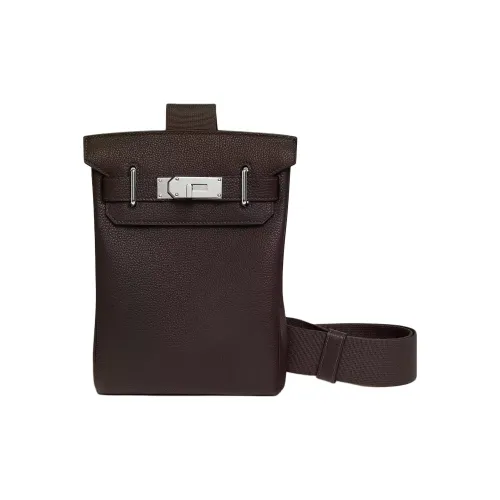 HERMES Hac a Dos Сумка через плечо из коровьей кожи Togo Мужская Коричневая