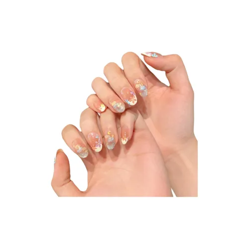 Fanze Birdsong And Цветочный Румяна False Nail Короткий LADDER Овал Розовый Градиентный Flashing