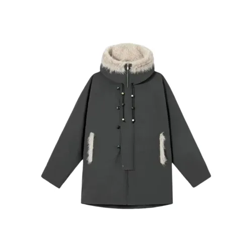 DITB Ink Серый Зеленый Женский Пуховик