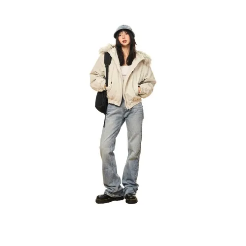 MDEHT Абрикос Женские пуховики