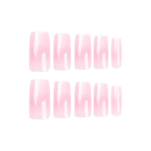 OEING False Nail Короткий Квадрат Розовый Белый Градиентный Французский