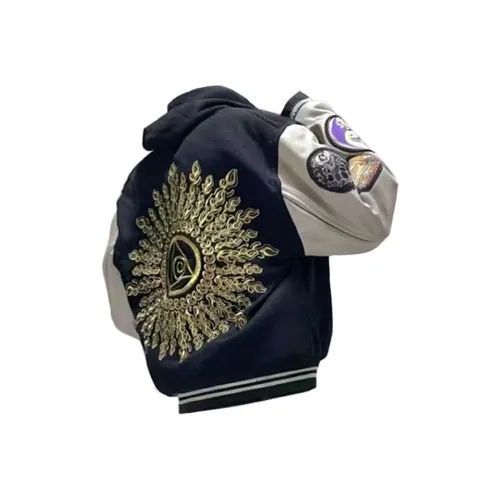 YIWANSHIDUO Черный Sun Eye Heavy Embroidery Unisex Куртки