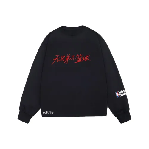 NBA Круглый вырез Длинный рукав Т-рубашка Универсальная Модная Весенний Осенний SOFTFIRE С принтом