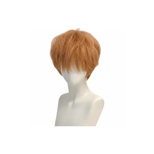 Gentle Welcome Апельсин Перука Мужская Короткая Позиционирование Стиль Косплей Молодой ЛОК Коффи Diffused Отделение Японский стиль Полная Перука