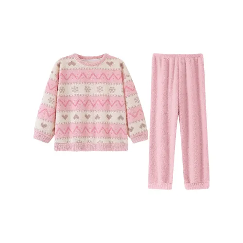 QIANSHENG Снежинка Сердце Женские Пижамные комплекты