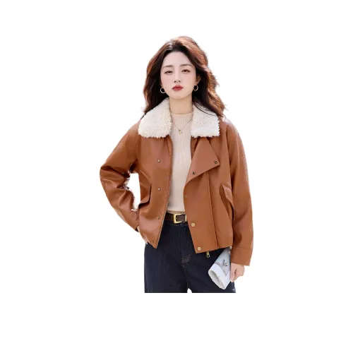 H YXIANG Кожа Куртка Женская