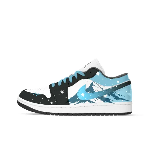 Jordan Air Jordan 1 Snowfall SUMMIT Устойчивые к истиранию Низкие Баскетбольные Кроссовки Унисекс