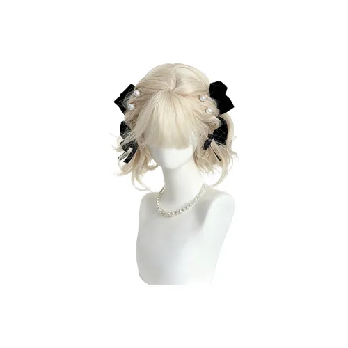 BEIQING [Лето Белый золотой] Wispy Чёлка Короткий Кудрявые Волосы Женский Шапка Высокотемпературная Пряжа