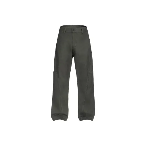 PLQV Gray Green Men's Casual Pants PLQV Серый Зеленый Мужские Повседневные Брюки