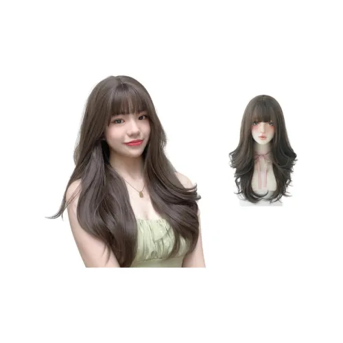 QIJIEHUANGHOU Атмосфера Большая волна Парики Холодный коричневый