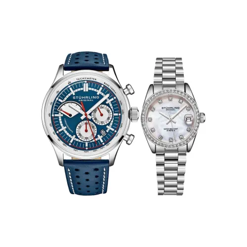 STUHRLING Watch Кварцевый механизм Кожаный ремешок 42 мм Белый циферблат Унисекс