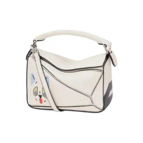 LOEWE Совместное издание Пазл Телячья кожа Сумка Мини Женская Мягкая Белая