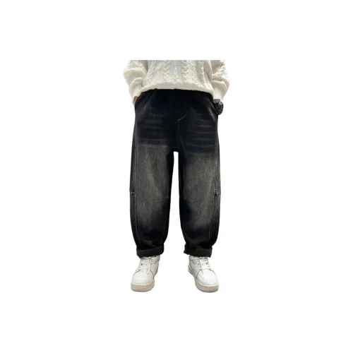 YALU Черный флис с подкладкой YYA68055 Школьные джинсы