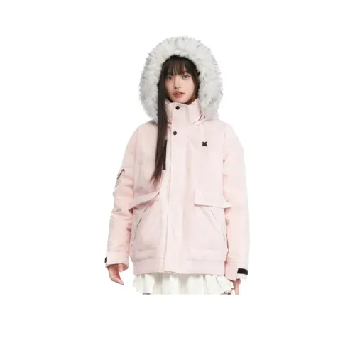 HNUF Розовый хлопковый пуховик Женские пуховики (пуфы)