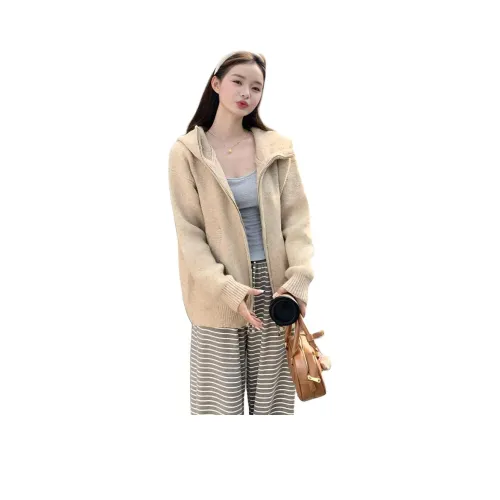 Mu Xiao Xin Светлый кофейный Бесплатно подарок с брендом MU Xiaoxin наклеенный женский трикотаж