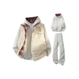 Бежевые + Светло-серые штаны + Белый Фотиния серый свитшот