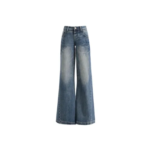 YICHEN Винтажные синие женские джинсы