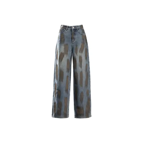 NINIUWOKU Blue Флисовые подкладочные женские джинсы