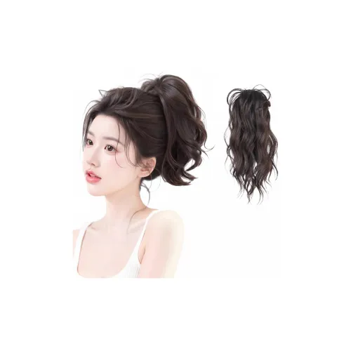 MUYAN Городской CHIC Половина Вверх Стиль FLUFFY Высокий Краниальный Топ Нижняя заколка в Пончо Перука Смешанный Шелк