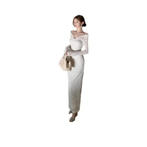 VENICEW Длинное платье с длинными рукавами женское