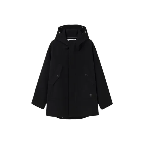 WOOYOUNGMI Fw25 Смесовая шерсть Утепленный пальто с капюшоном Мужской