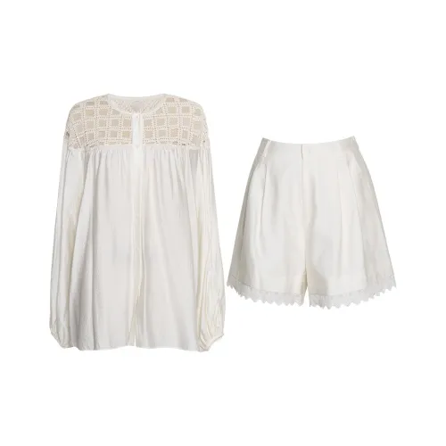 ROEYSHOUSE Экрю Женские Повседневные Костюмы