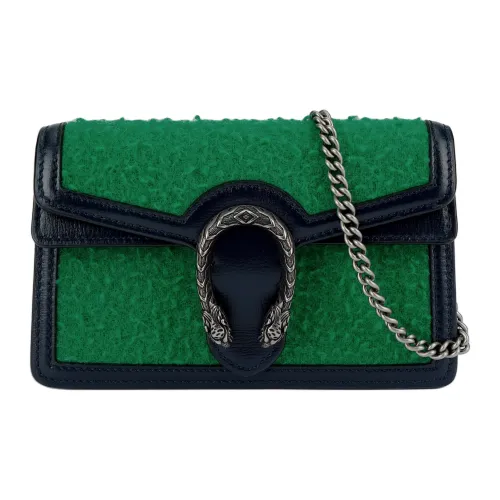 GUCCI Dionysus Сумка через плечо из ткани и коровьей кожи женская зеленая