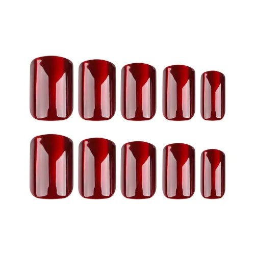 OEING False Nail Короткий Квадратный Красный Однотонный