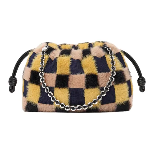 LOEWE Flamenco Ткань Клатч Средний Женский Многоцветный Темно-Морской Синий