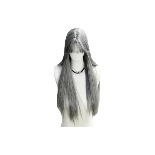 UMIFFA Длинная прямая парик для волос Grandma Серый 58 см