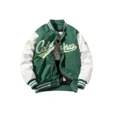 Зеленый зимний хлопковый пуховик без капюшона