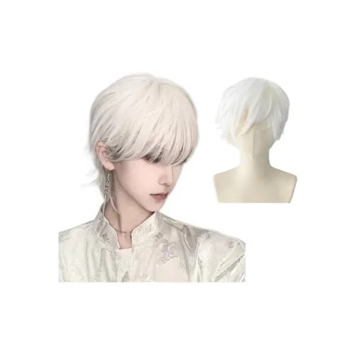 Northward Incline Аниме COS Аниме Белый мех Мужская парик Корейский стиль Handsome Юность Feel FLUFFY